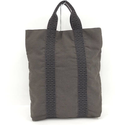 Hermes Herbag Su Tote Bag Canvas Grayish