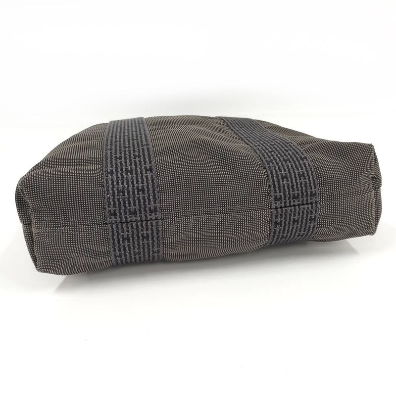 Hermes Herbag Su Tote Bag Canvas Grayish