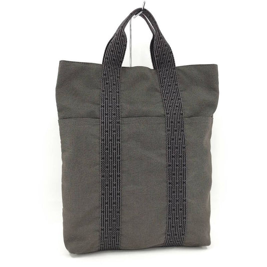 Hermes Herbag Su Tote Bag Canvas Grayish