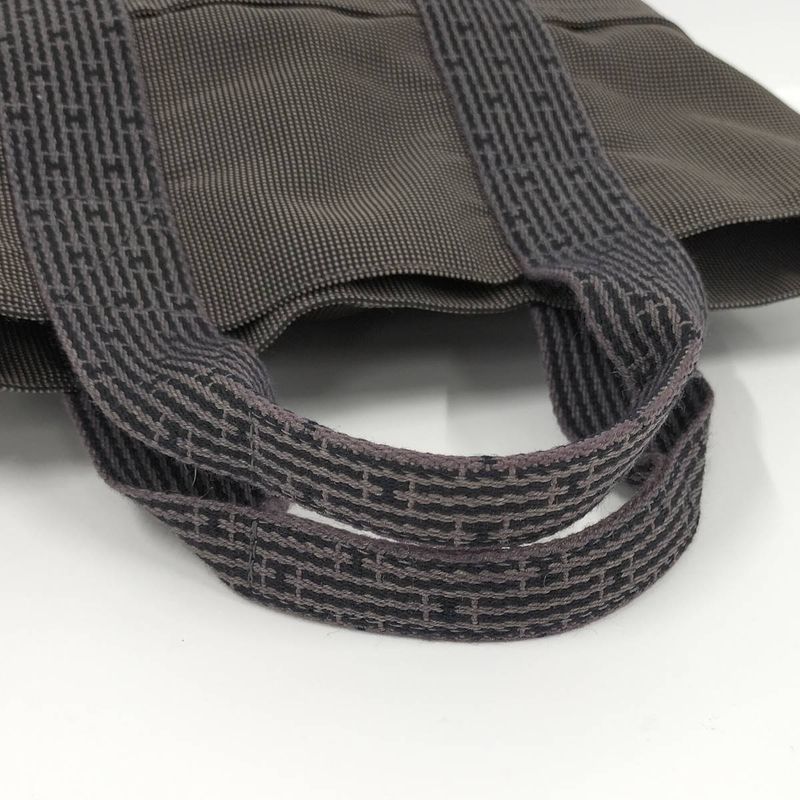 Hermes Herbag Su Tote Bag Canvas Grayish
