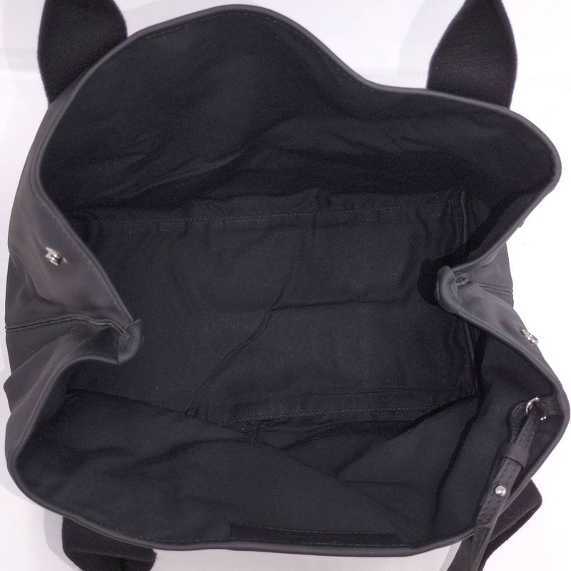 Balenciaga Navy Cabas S Tote Bag Canvas Leather Black 339933