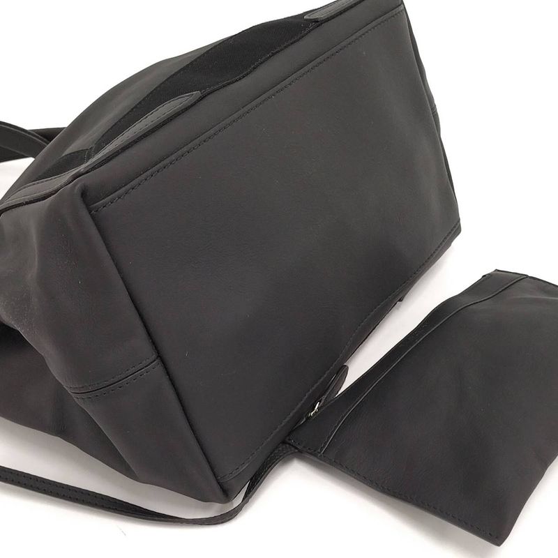 Balenciaga Navy Cabas S Tote Bag Canvas Leather Black 339933