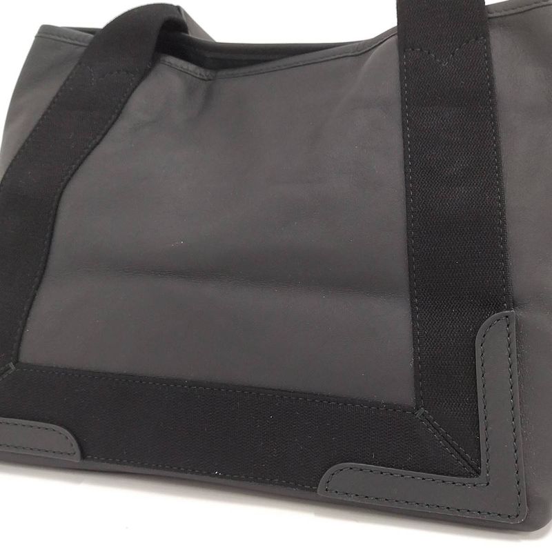 Balenciaga Navy Cabas S Tote Bag Canvas Leather Black 339933