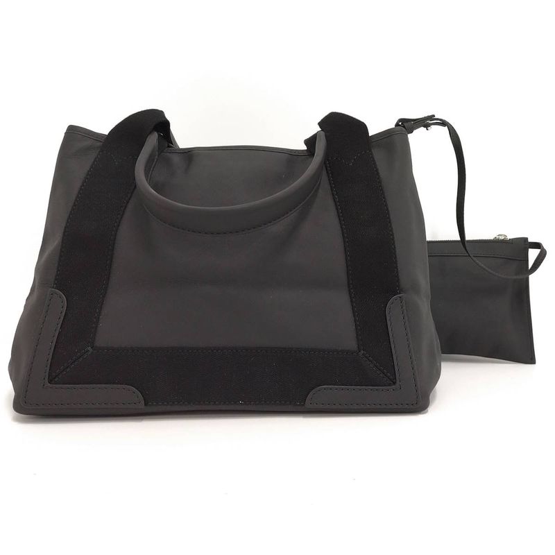 Balenciaga Navy Cabas S Tote Bag Canvas Leather Black 339933