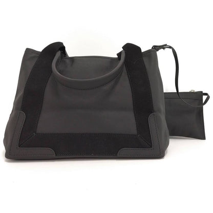 Balenciaga Navy Cabas S Tote Bag Canvas Leather Black 339933