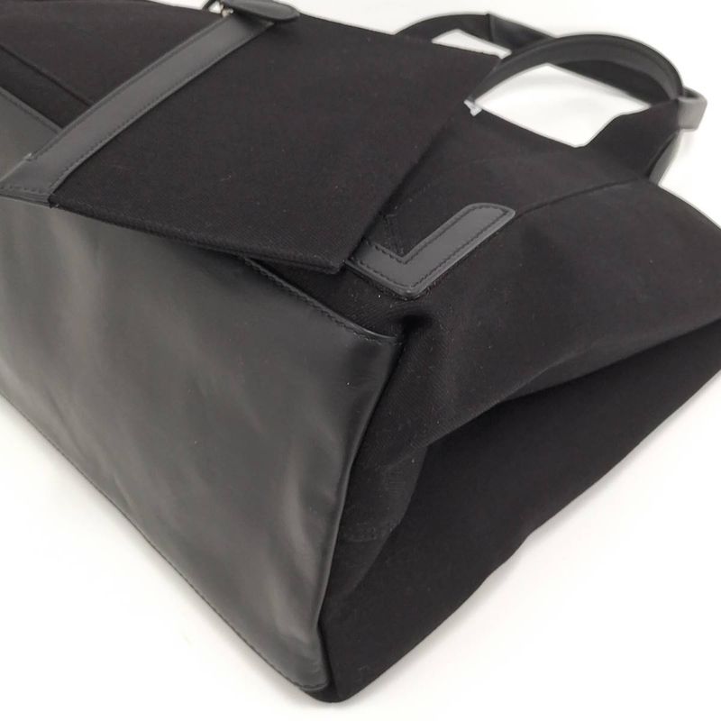 Balenciaga Navy Cabas S Tote Bag Canvas Leather Black 339933