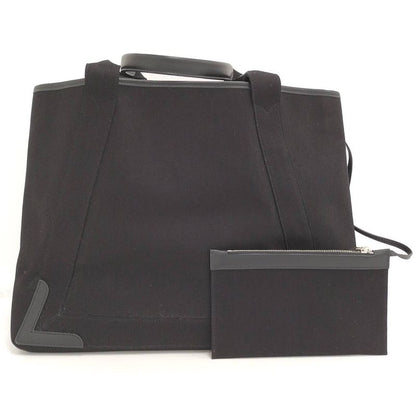 Balenciaga Navy Cabas S Tote Bag Canvas Leather Black 339933