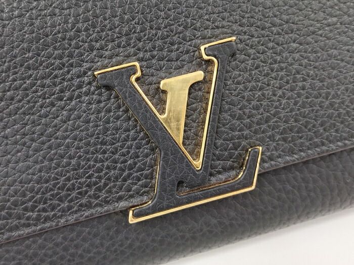 Louis Vuitton Portefeuille Capucines Long Fold Wallet Taurillon Leather Noir