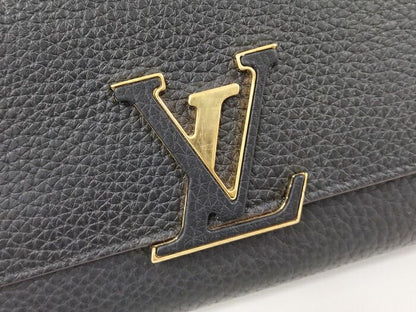 Louis Vuitton Portefeuille Capucines Long Fold Wallet Taurillon Leather Noir