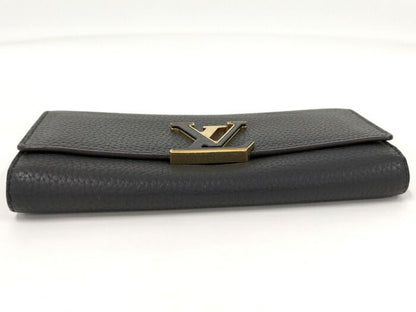 Louis Vuitton Portefeuille Capucines Long Fold Wallet Taurillon Leather Noir