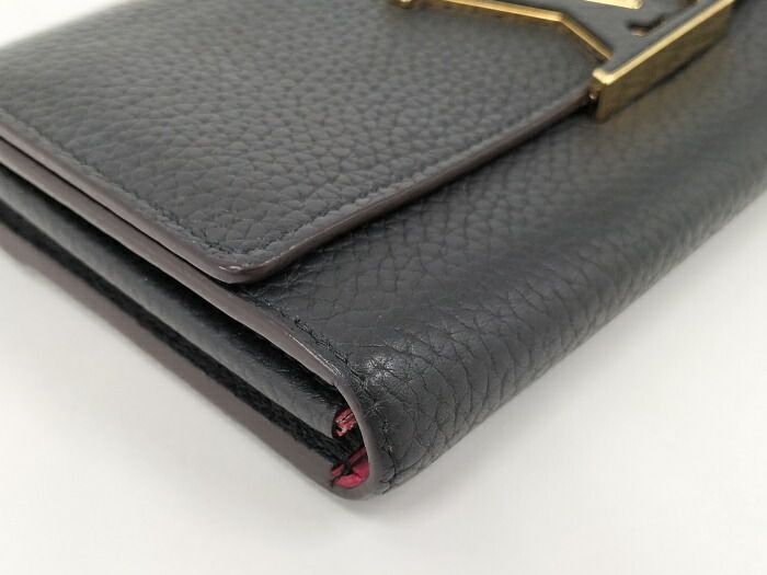 Louis Vuitton Portefeuille Capucines Long Fold Wallet Taurillon Leather Noir