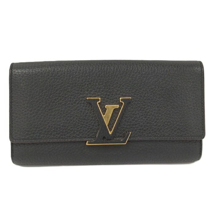 Louis Vuitton Portefeuille Capucines Long Fold Wallet Taurillon Leather Noir