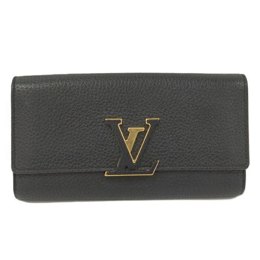 Louis Vuitton Portefeuille Capucines Long Fold Wallet Taurillon Leather Noir