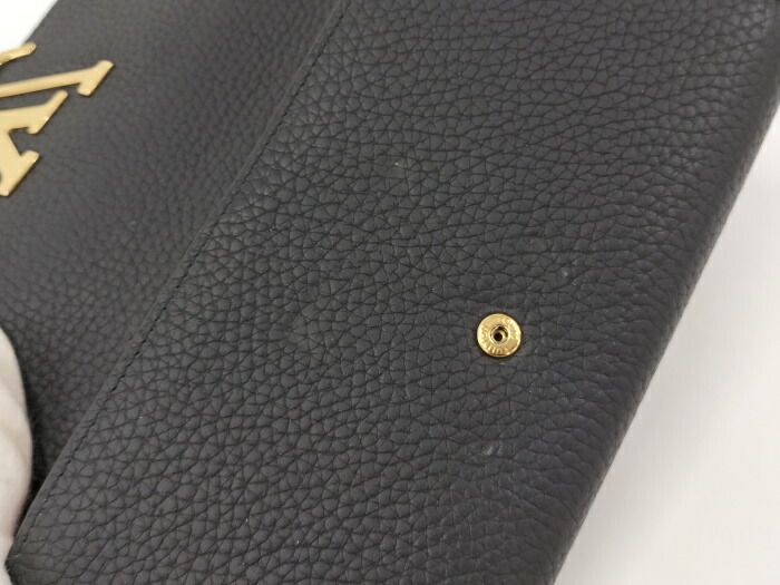 Louis Vuitton Portefeuille Capucines Long Fold Wallet Taurillon Leather Noir