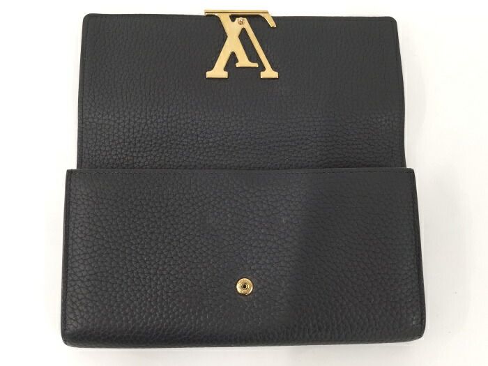 Louis Vuitton Portefeuille Capucines Long Fold Wallet Taurillon Leather Noir