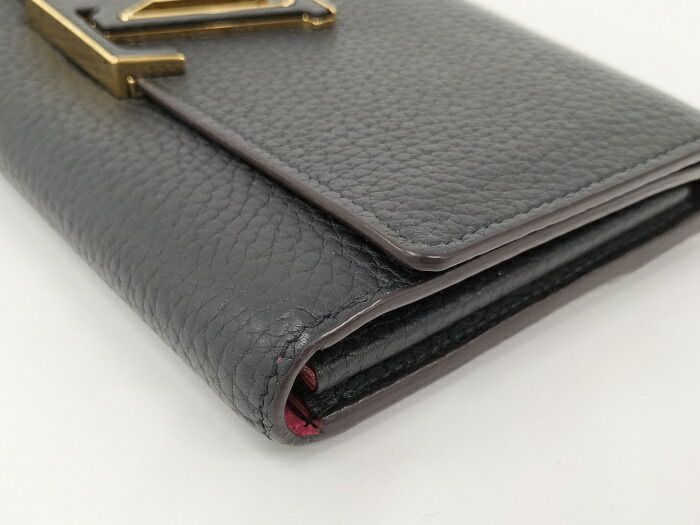 Louis Vuitton Portefeuille Capucines Long Fold Wallet Taurillon Leather Noir