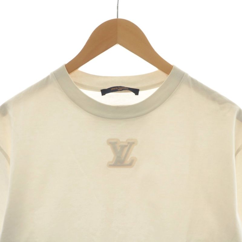 Louis Vuitton T-shirt Cut And Sewn Short Sleeves Embossed LV Logo S White