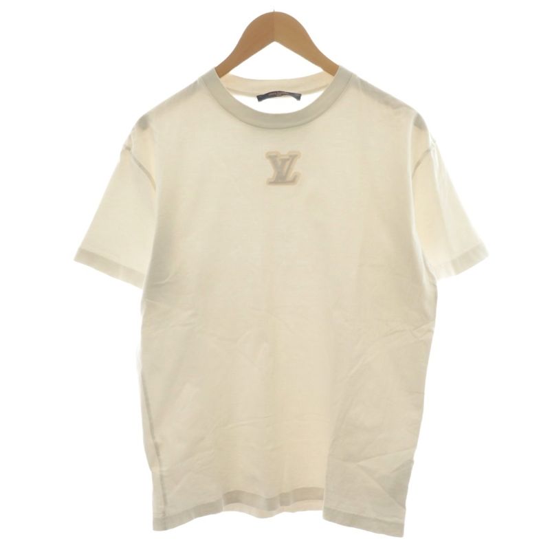 Louis Vuitton T-shirt Cut And Sewn Short Sleeves Embossed LV Logo S White