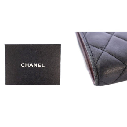 Chanel Matelasse Coco Mark Bifold Wallet Leather Quilted Logo 16th Black BB - OH