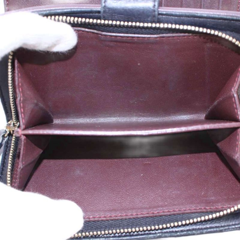 Chanel Matelasse Coco Mark Bifold Wallet Leather Quilted Logo 16th Black BB - OH