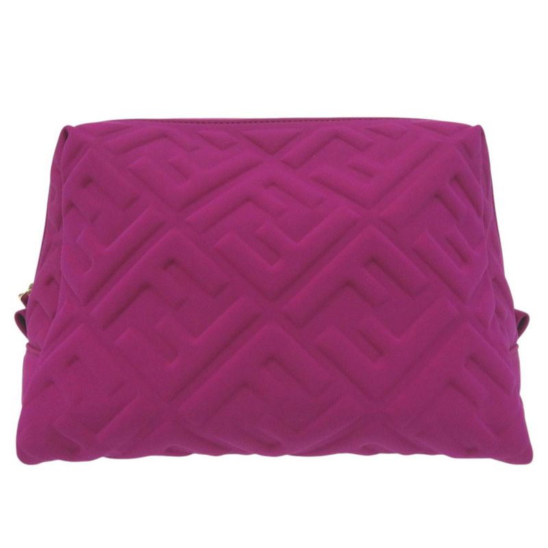 Fendi Beauty Pouch FF Logo Zucca Pattern 8n0171 Polyamide Purple 0677 Fendi