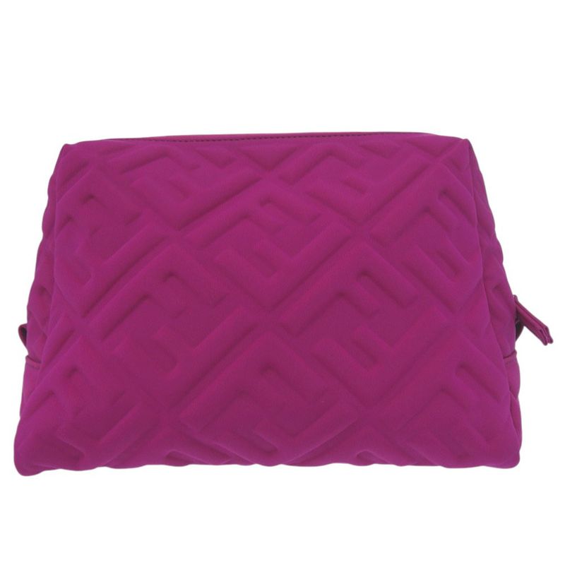 Fendi Beauty Pouch FF Logo Zucca Pattern 8n0171 Polyamide Purple 0677 Fendi