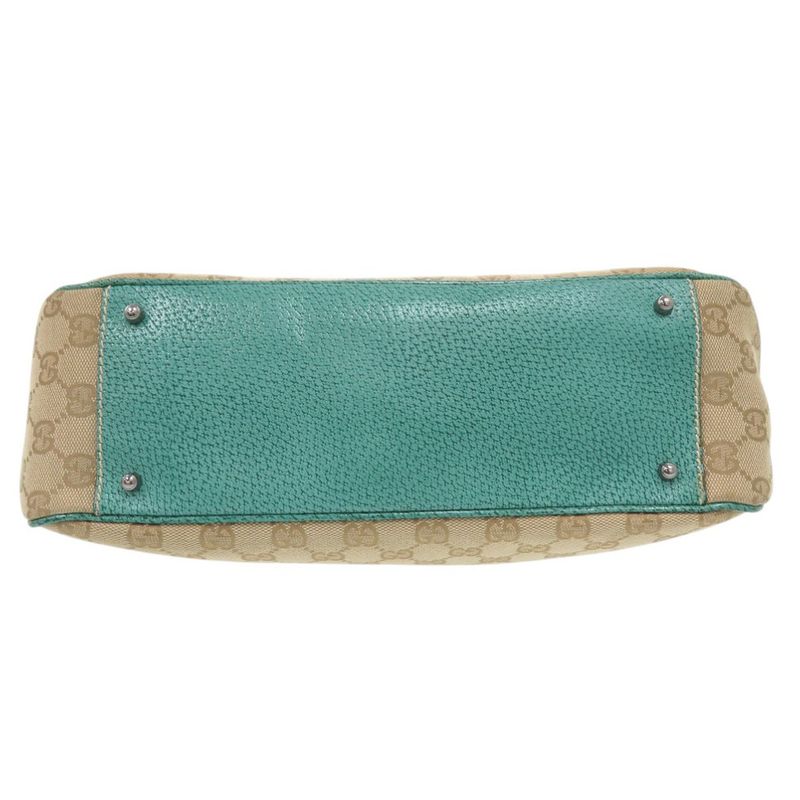 Gucci GG Canvas Handbag 113011 Tote Leather Beige 0600 Gucci