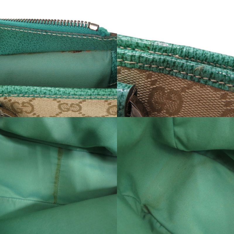 Gucci GG Canvas Handbag 113011 Tote Leather Beige 0600 Gucci