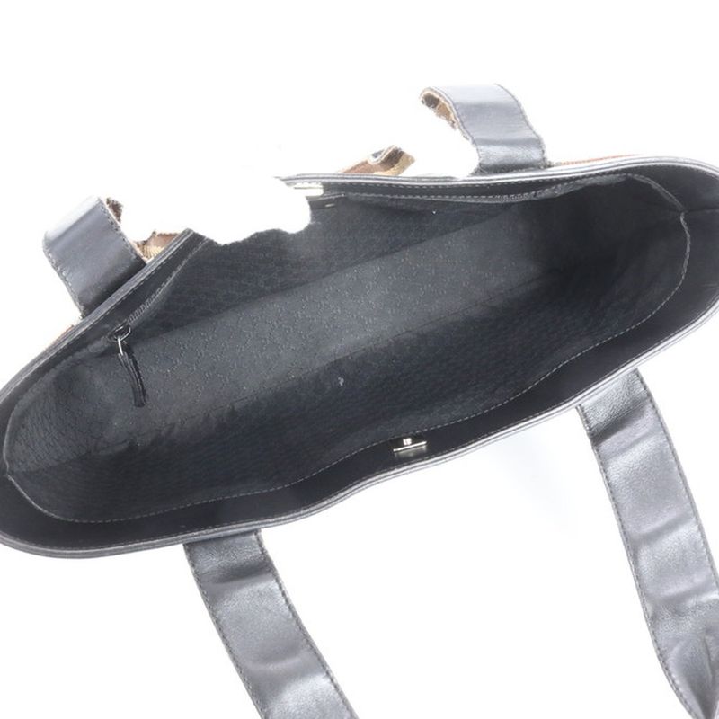 Gucci Sherry Line 002-1135 Leather Tote Bag Shoulder Hand Genuine Leather Black