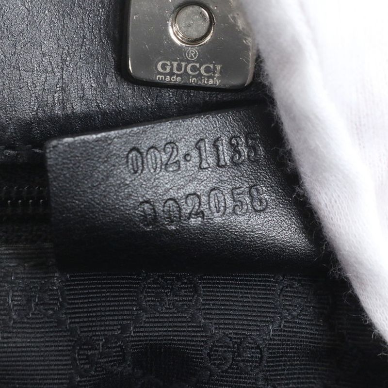 Gucci Sherry Line 002-1135 Leather Tote Bag Shoulder Hand Genuine Leather Black