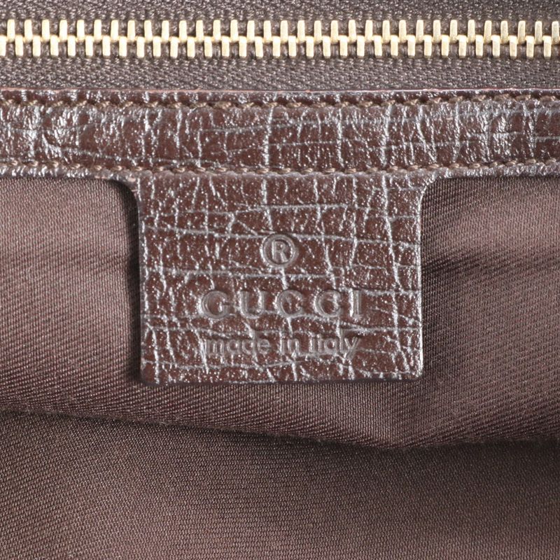 Gucci GG Canvas Sherry Line 137396 Leather Tote Bag Shoulder Hand Women's RUM