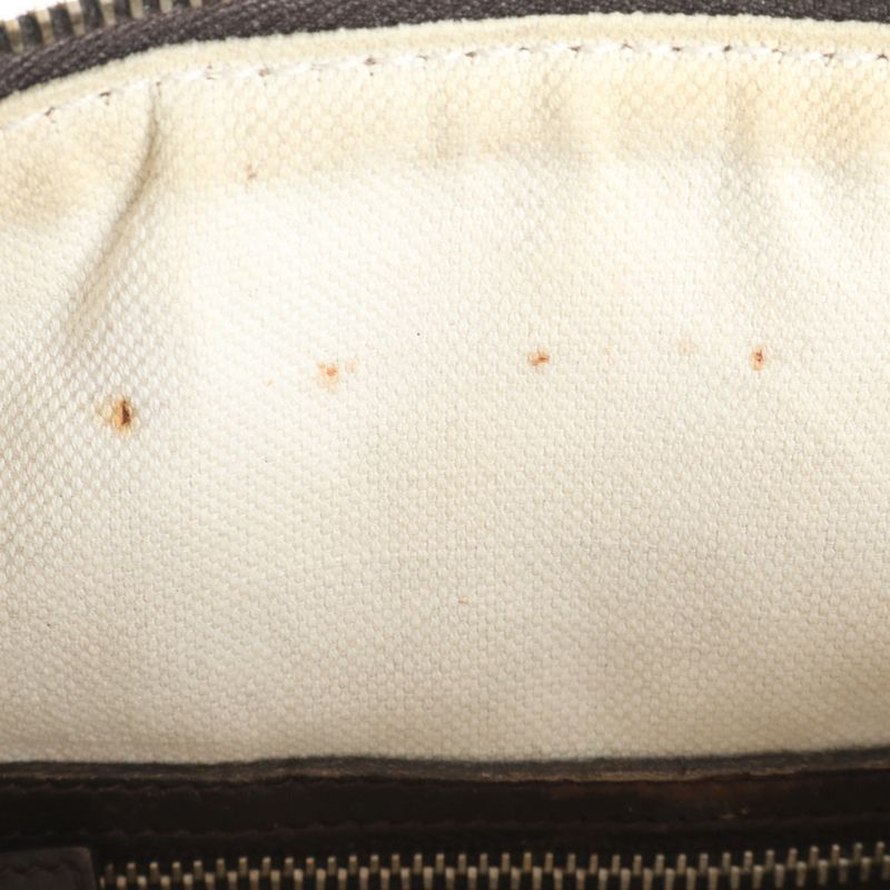 Gucci GG Canvas Sherry Line Leather Handbag Mini Boston 247205 Brown Women CCM