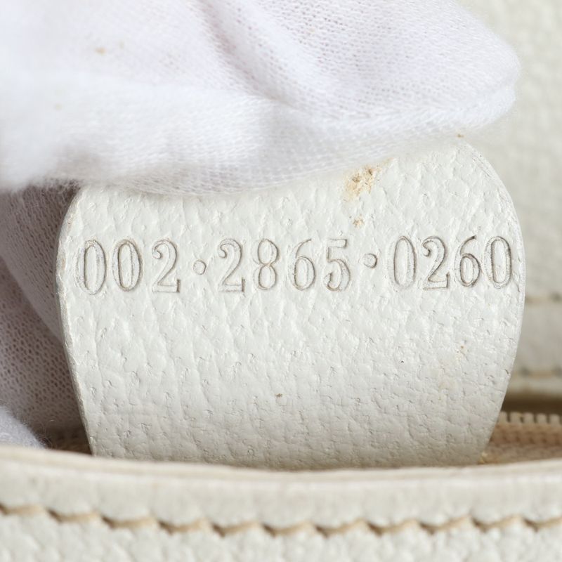 Gucci Bamboo White 002 2865 Leather Handbag Tote Genuine Leather Brand A4