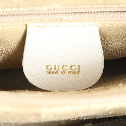 Gucci Bamboo White 002 2865 Leather Handbag Tote Genuine Leather Brand A4