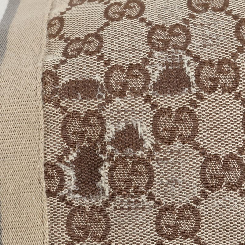 Gucci GG Canvas Sherry Line 211970 Leather Tote Bag Shoulder Hand A4 Ladies EEM