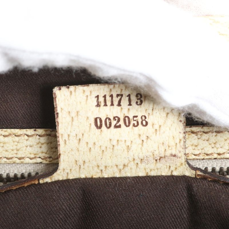 Gucci GG Canvas Bamboo 111713 Leather Shoulder Bag Shoulder Hand Genuine