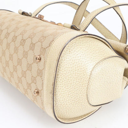 Gucci GG Canvas Bamboo 111713 Leather Shoulder Bag Shoulder Hand Genuine