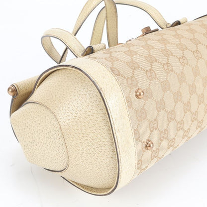 Gucci GG Canvas Bamboo 111713 Leather Shoulder Bag Shoulder Hand Genuine