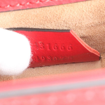 Gucci Sherry Line Sylvie 431666 Red Leather Chain Shoulder Bag Crossbody