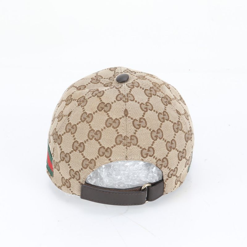 Gucci GG Canvas Sherry Line Cap M Hat 202291 Leather Men Ladies RRM Cz27-8
