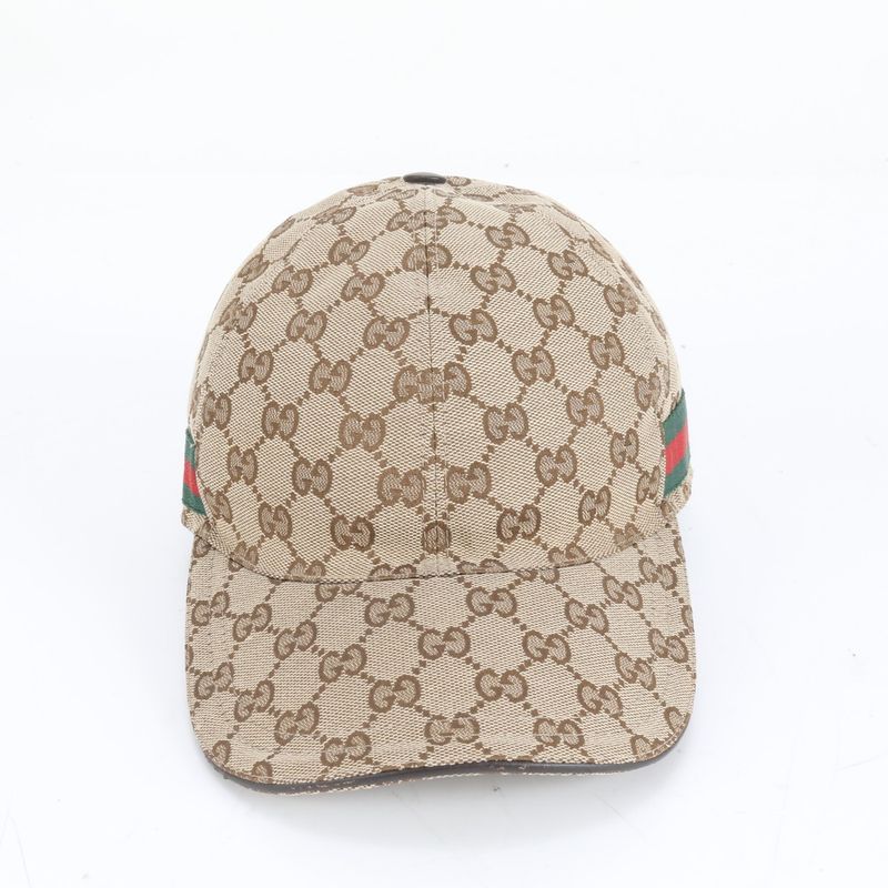 Gucci GG Canvas Sherry Line Cap M Hat 202291 Leather Men Ladies RRM Cz27-8
