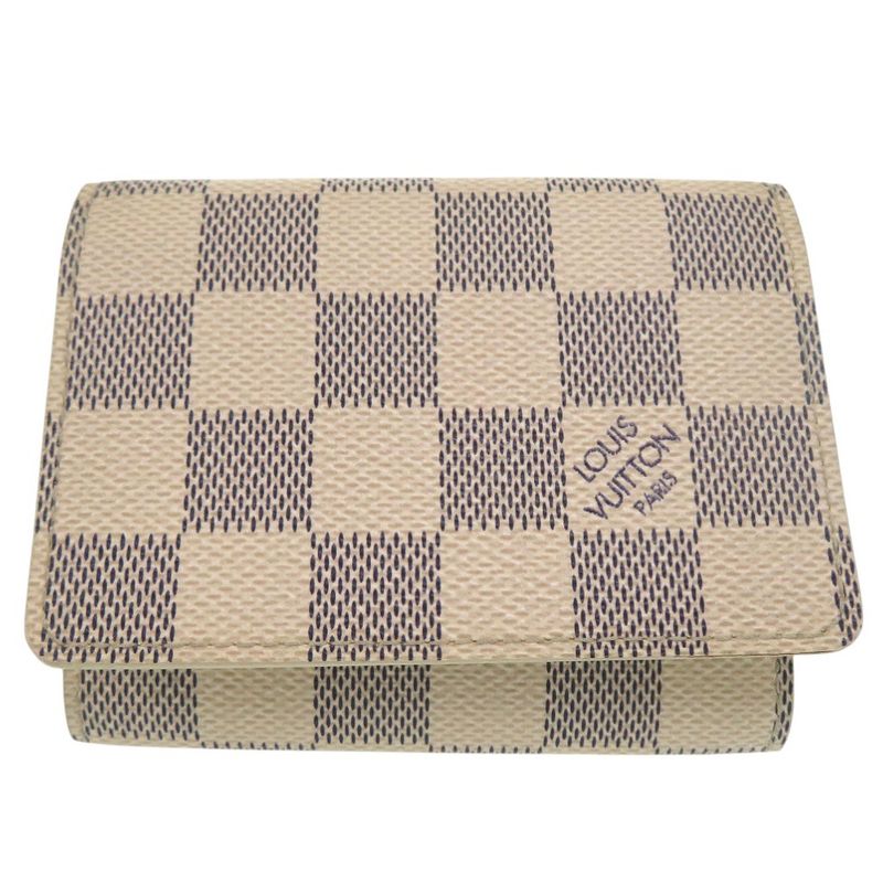Louis Vuitton Azure Enveloppe Carte De Visite Damier N61746 Card Case White LV