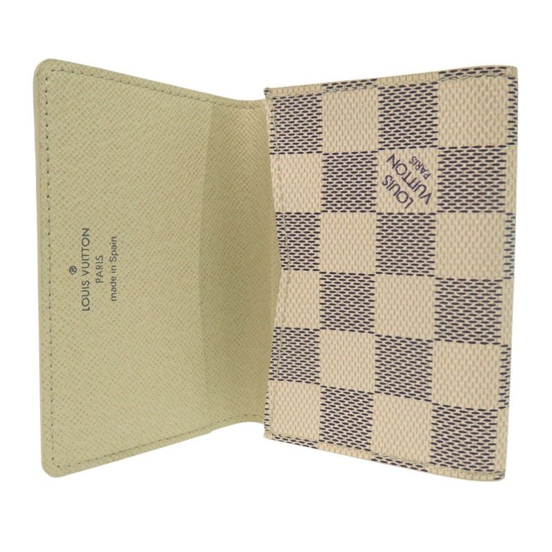 Louis Vuitton Azure Enveloppe Carte De Visite Damier N61746 Card Case White LV