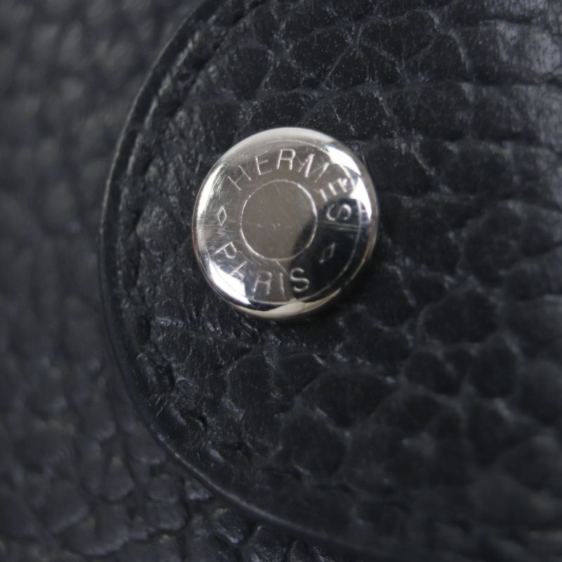  Hermes Iliade Vache Silver Hardware Leather Compact Wallet Card