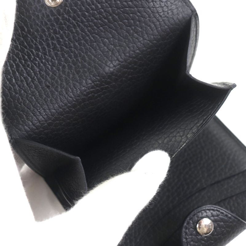  Hermes Iliade Vache Silver Hardware Leather Compact Wallet Card