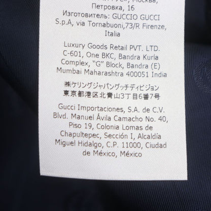  Gucci 661210 90% Wool Herringbone Pattern Logo Buttons Single