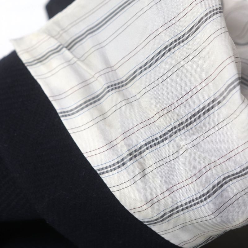  Gucci 661210 90% Wool Herringbone Pattern Logo Buttons Single