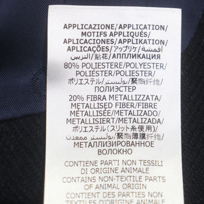  Gucci 661210 90% Wool Herringbone Pattern Logo Buttons Single