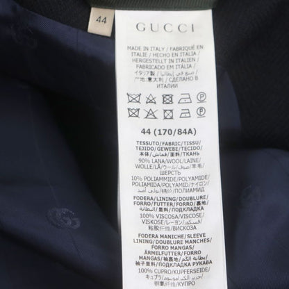  Gucci 661210 90% Wool Herringbone Pattern Logo Buttons Single