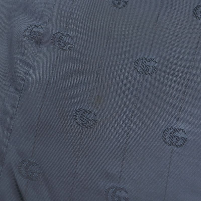  Gucci 661210 90% Wool Herringbone Pattern Logo Buttons Single